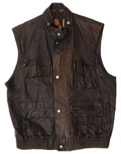 Vintage Mens Leather Gilet IT