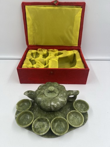 Green jade tea set teapot - green,