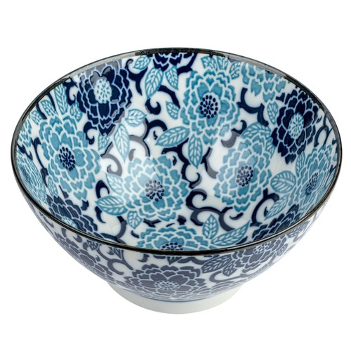 Blue peony japanese ramen bowl - japanese,