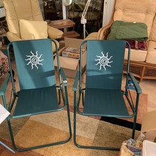 2 Fold Up Camping Caravanning Motorhoming Collapsible  Canvas Chairs