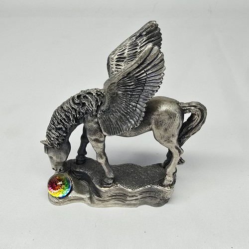 Pegasus pewter figurine signed - pewter,