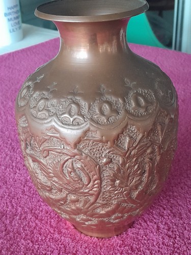 Vintage persian copper vase - vintage,
