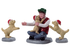 Lemax Figurines -  New Puppies, Set Of 3 - 92778