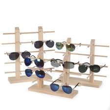 Sunglasses Display Stand Holder Multi-Layer Wooden Glasses Display Rack Showcase