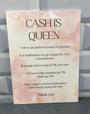 CASH PAYMENT SIGN FOR SALON