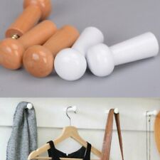 10X WOODEN Coat Jacket Towel Mug Shaker peg Wood HOOK with Screw/Wall Plug Set