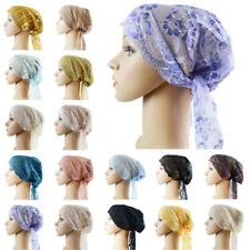 Lace Muslim Women Hijab Inner Wrap Cover Underscarf Bonnet Headscarf Cap Beanies