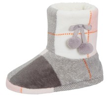 Womens Tartan Slipper Boots