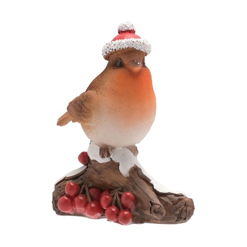 Christmas robin branch - on,