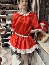 sissy heavy xmas red satin