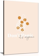 Don't Panic It's Organic Framed Canvas Print, Pictures for Home Walls Decor