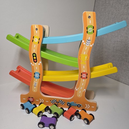 Wooden racing slide cars track - racing,