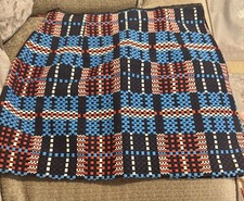 ZARA Jacquard Skirt Blue Red
