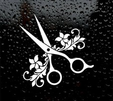 FLORAL SCISSOR DECAL LOGO FOR