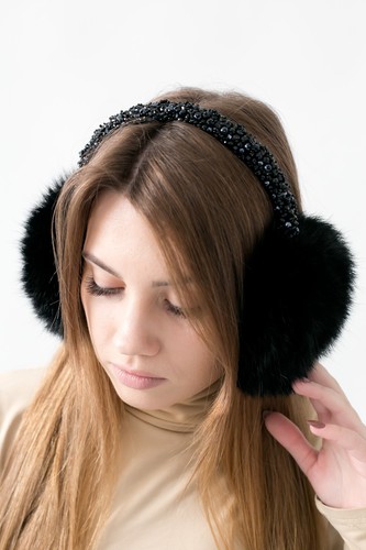 Rabbit fur black colour