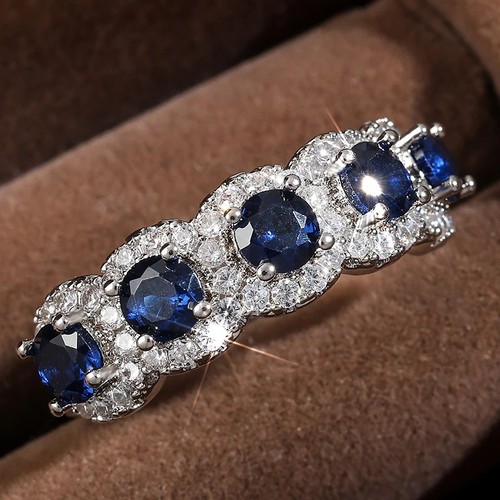 Blue crystal ring - crystal, women