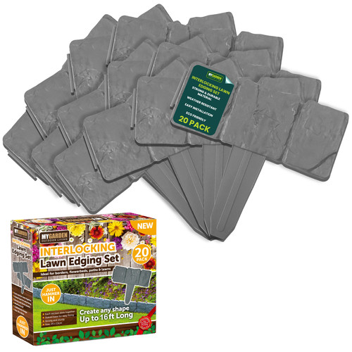 Interlocking lawn edging set - lawn,
