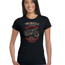 Two Wheels Forever Womens Funny Motorcycle T-Shirt Biker Motorbike Bike
