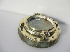 Vintage Brass Porthole Window Ship Old Nautical Marine Maritime Antique 9.5"W