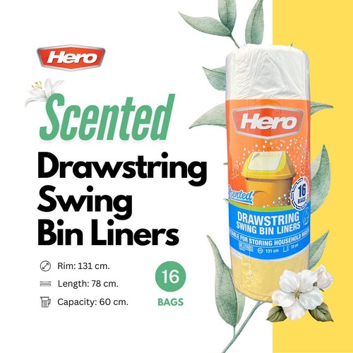 Hero 60l swing bin liners - 60l,
