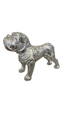 SMALL SILVER CHROME BULLDOG FIGURINE 