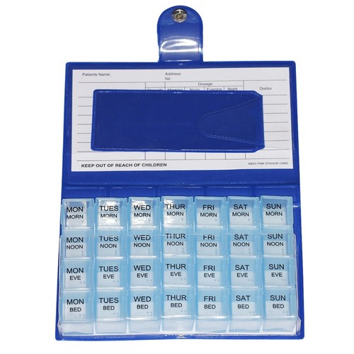Weekly pill dispenser with - , 7