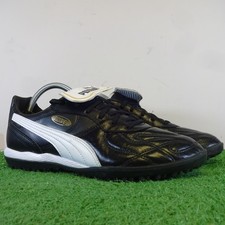 PUMA Trainers Size 7.5 Men's Black White Leather King Astro Turf Football Shoes
