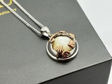 Clogau Tudor Court Sterling Silver & Rose Gold Mother Of Pearl Pendant Necklace