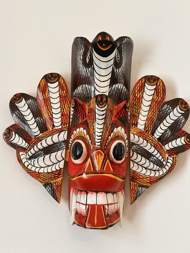 Wooden cobra mask - wooden,