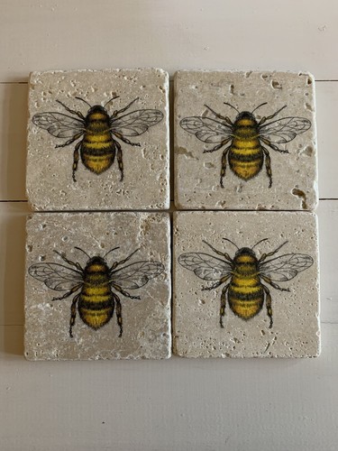 Stone tile vintage bumblebee - tile,