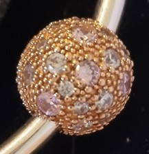 Genuine Pandora Rose Gold Butterfly Heart Clasp Bangle 21cm ALE MET  with box