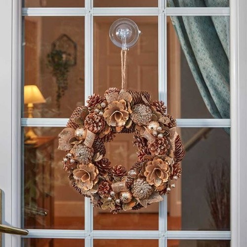 Christmas gold door wreath - gold,