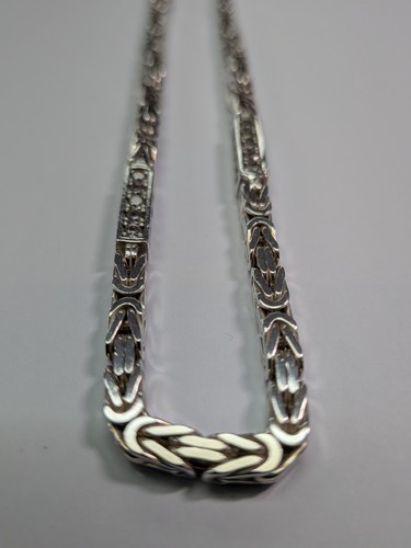 Silver byzantine cube chain - silver,