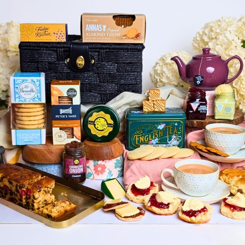 Luxury food gift hamper basket - luxury,