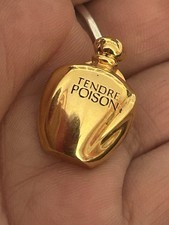 Vintage Christian Dior Tendre Poison Bottle Brooch Pin Gold Coloured Metal CD