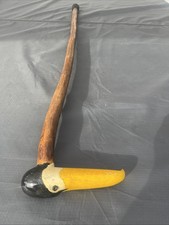 Vintage Hand carved Toucan Bird  Head wooden walking stick .