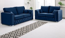 Sofa Set Plush Fabric Double