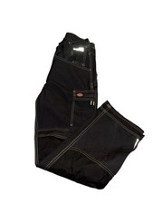 Dickies Black Work Trousers / Cargo Pants Reflective, Knee Pad Pockets Size 28S