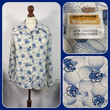 Vintage 1970s Blue White