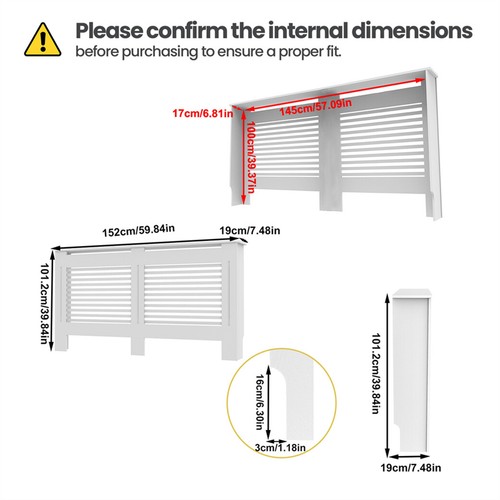 100cm high radiator cover - high,