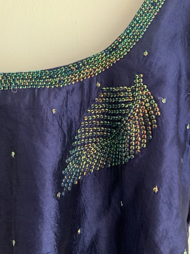 Women blue sari tunic - women’s,