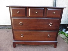 STAG MINSTREL MAHOGANY CHEST OF DRAWERS, 5 DRAWERS TOTAL, CLEAN & TIDY CHEST.