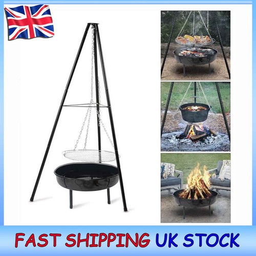 Tripod fire pit bbq - fire, bowl