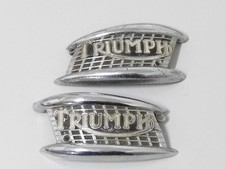Triumph Tiger Cub F4570 F4571 Mouth Organ Type Petrol Tank Badges Secondhand '