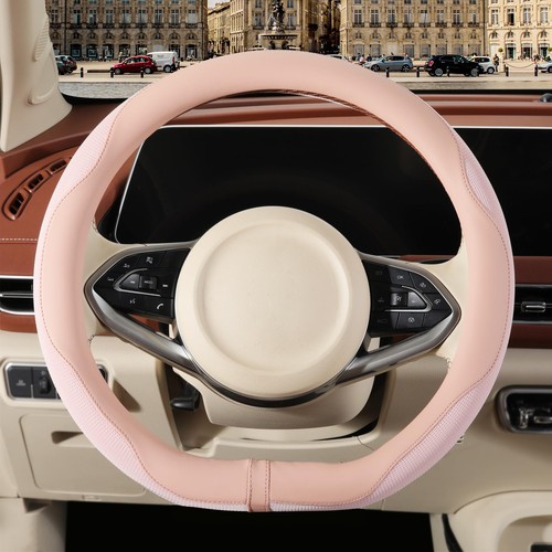 Pink leather steering - leather,