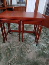Mid Century McIntosh Triform Folding Table Nest W/ Side Tables Spindle Leg