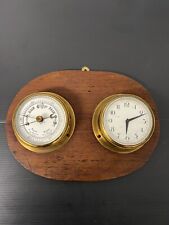 Marine boat /yacht Clock & Barometer Chart Room Navigation Boat Cabin  C-1940s.