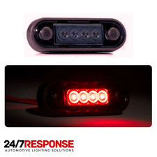 Red Smoked LED Marker Lamp Light Easy Quick Fit Truck Van Kelsa Hella RDX 12/24v