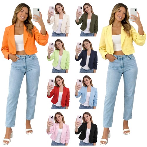 Womens cropped blazer rouge - cropped,