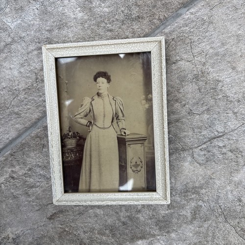 Small white photo frame with - white,